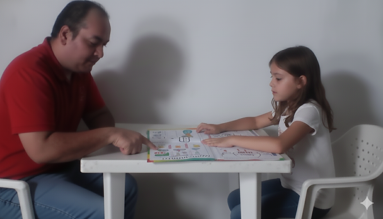 Docente guiando estudiante